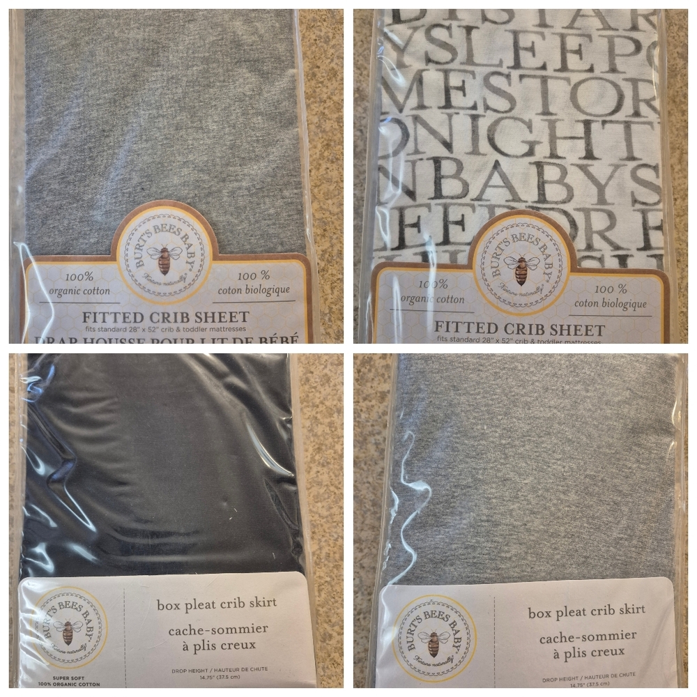 Burt's Bees Crib Sheet And Crib Skirt Bundle